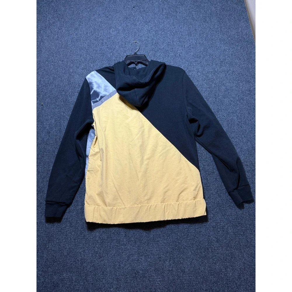 True Religion Color Block Hoodie Mens Large Black Yellow Colorblock Logo